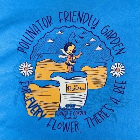 Disney Parks - 2024 Epcot Flower & Garden Spike the Bee Passholder Adult Shirt - Picture 4 of 4